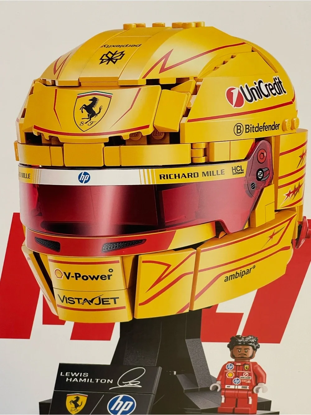 Lego Edition Scuderia Ferrari HP Lewis Hamilton Racing Helmet 43022 F1 Set NIP